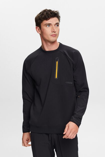 Sweat-shirt doté de poches zippées, BLACK, overview