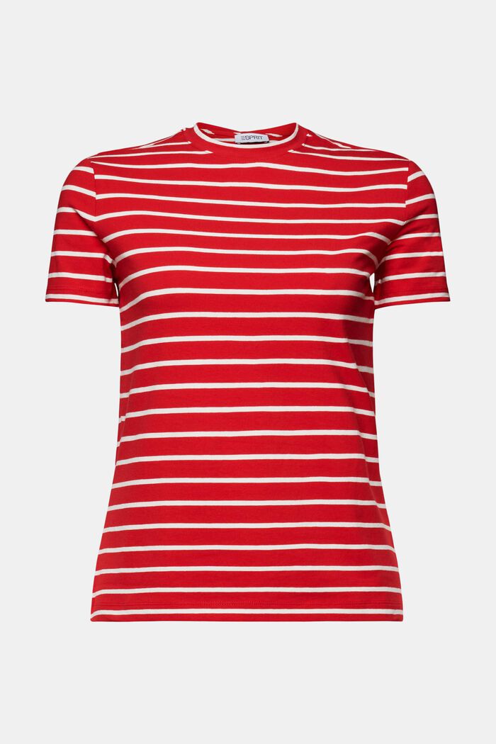 T-shirt rayé à col ras-du-cou, DARK RED, detail image number 6