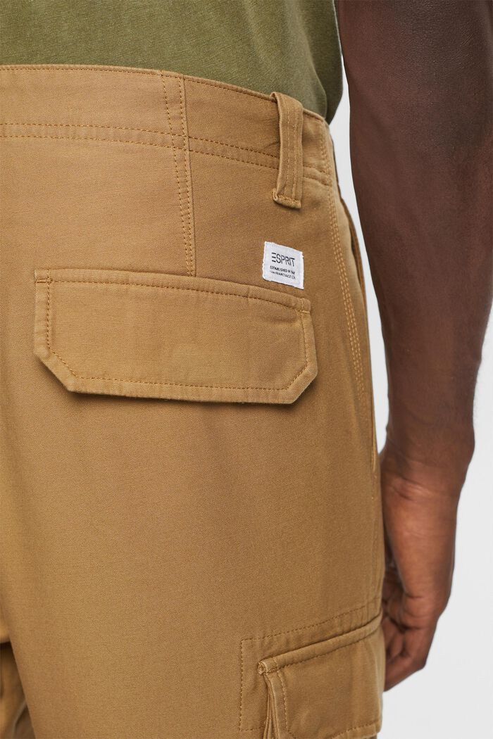 Pantalon cargo délavé 100 % coton, CAMEL, detail image number 4