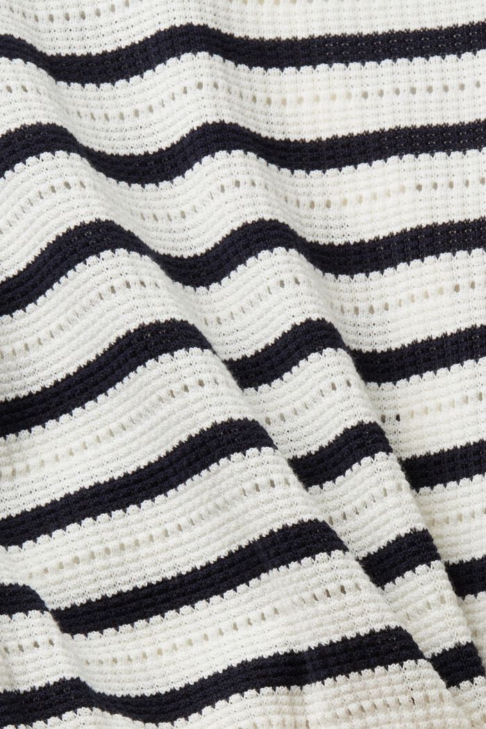 Cardigan rayé en maille pointelle, OFF WHITE, detail image number 5