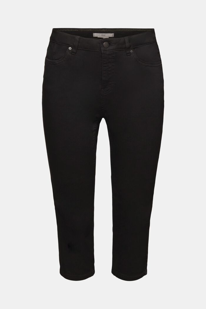 Pantalon corsaire en coton bio, BLACK, detail image number 6
