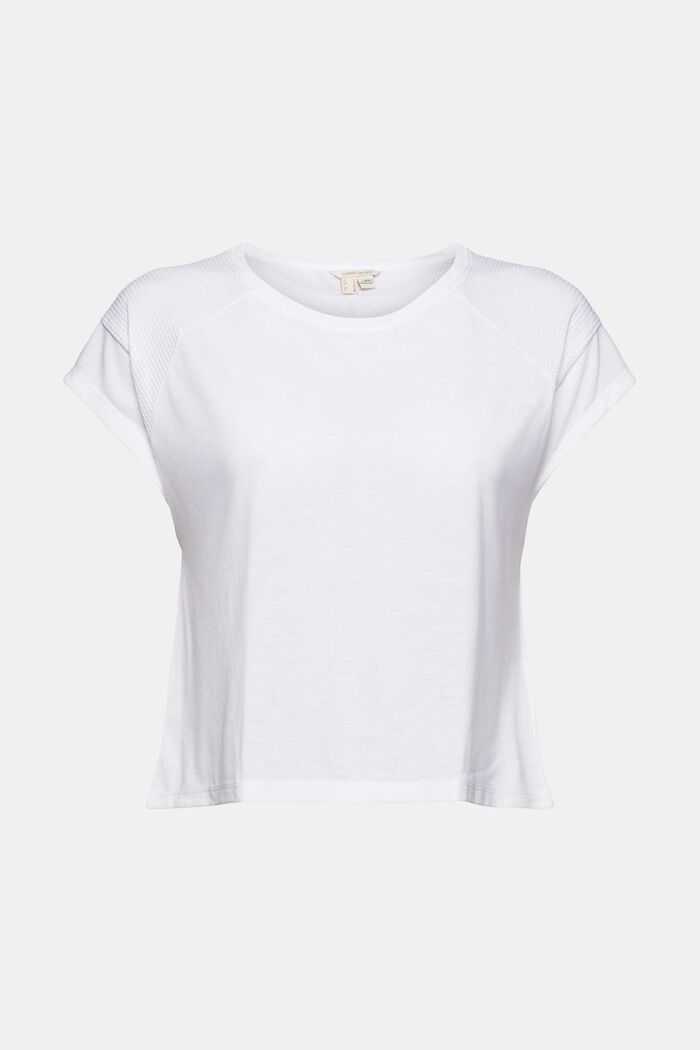 T-shirt doté d´empiècements en mesh, WHITE, overview