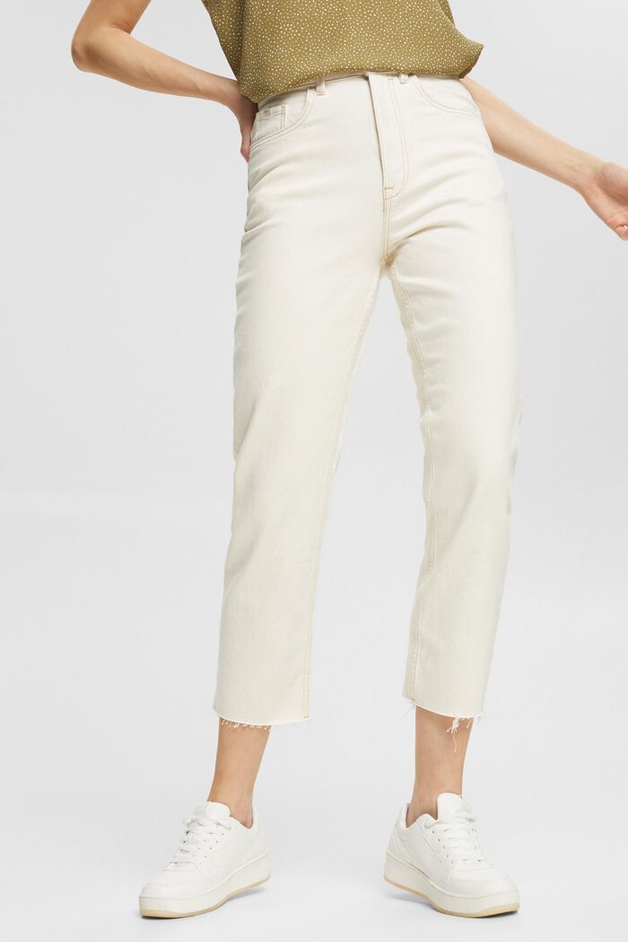Met TENCEL™: jeans met kortere pijpen, LIGHT BEIGE, detail image number 0