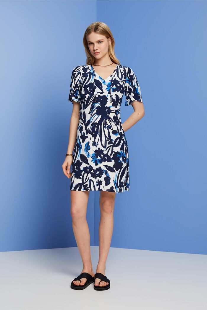 Mini-robe à motif, LENZING™ ECOVERO™, DARK BLUE, detail image number 1