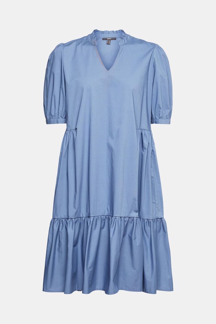 Katoenen jurk met volant, GREY BLUE, detail image number 6
