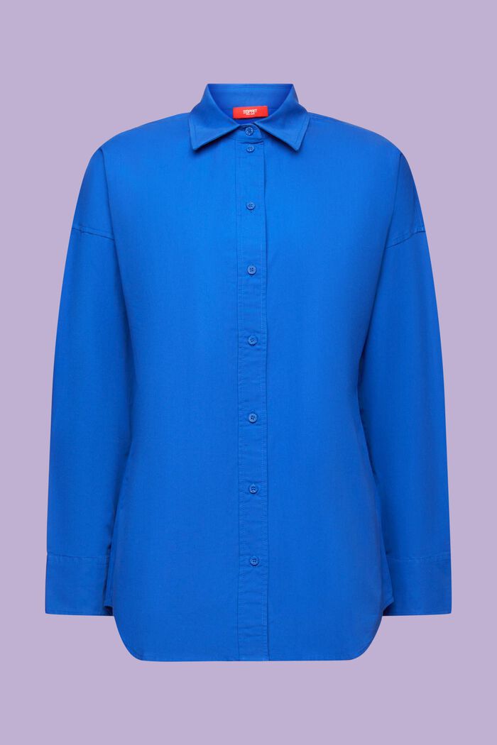 Shirt van katoen-popeline, BRIGHT BLUE, detail image number 6