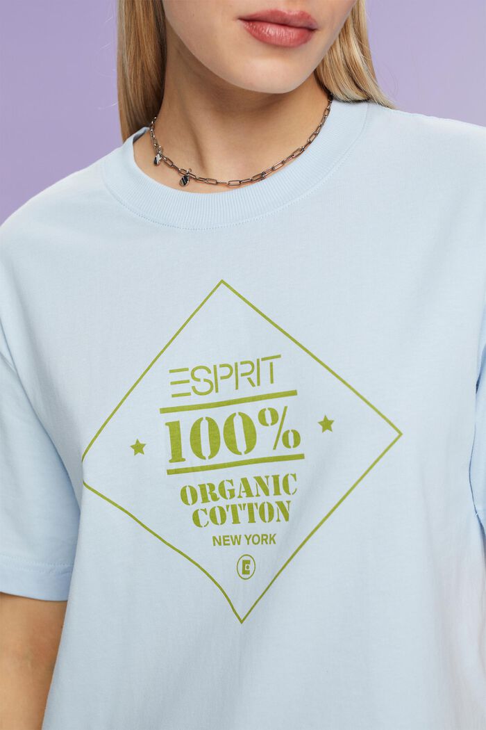 T-shirt van organic cotton met print, PASTEL BLUE, detail image number 3