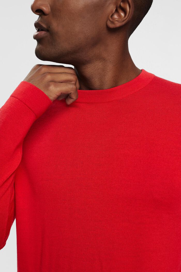 Pull-over en laine tricoté, DARK RED, detail image number 0