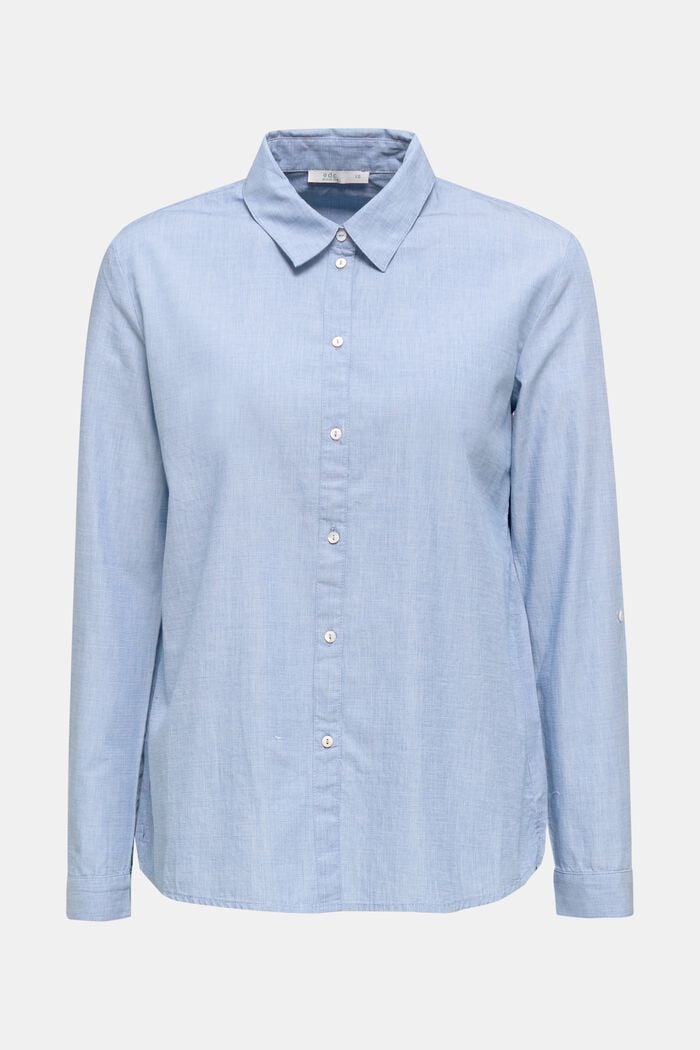 Chambray blouse van 100% katoen, LIGHT BLUE, overview