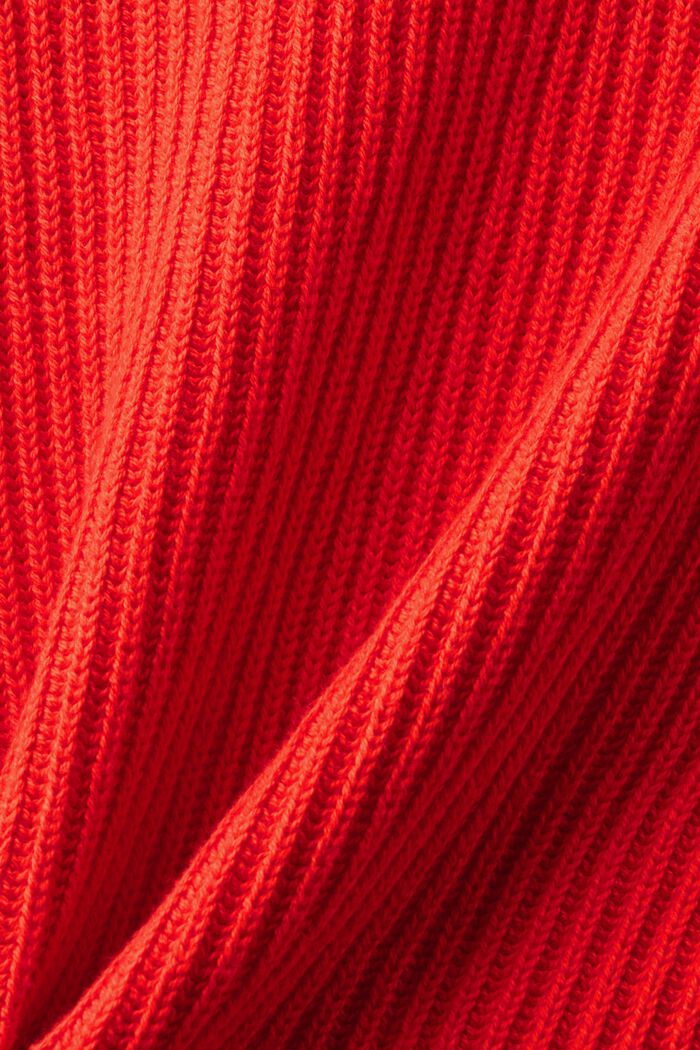 Ribgebreid vest met rits, RED, detail image number 5