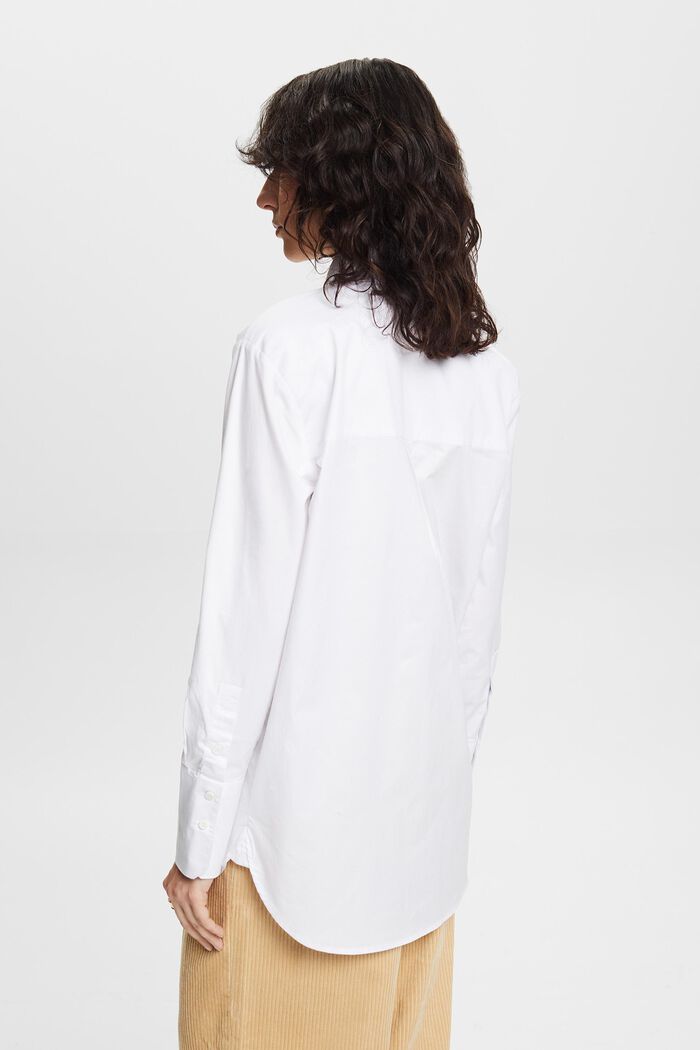 Overhemdblouse met los model, WHITE, detail image number 4