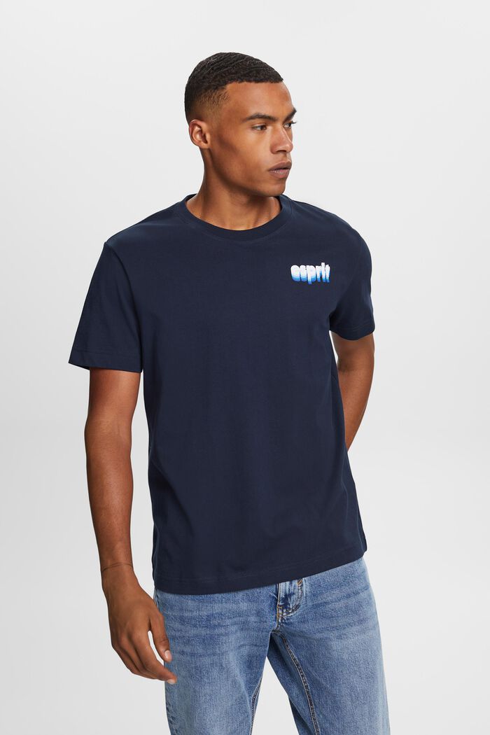 Jersey T-shirt met print, 100% katoen, NAVY, detail image number 0