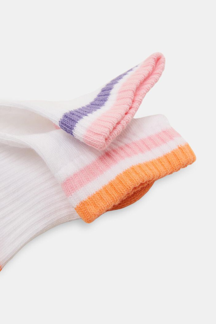 Lot de 2 chaussettes de sport aux touches colorées, ROSE/ORANGE, detail image number 1