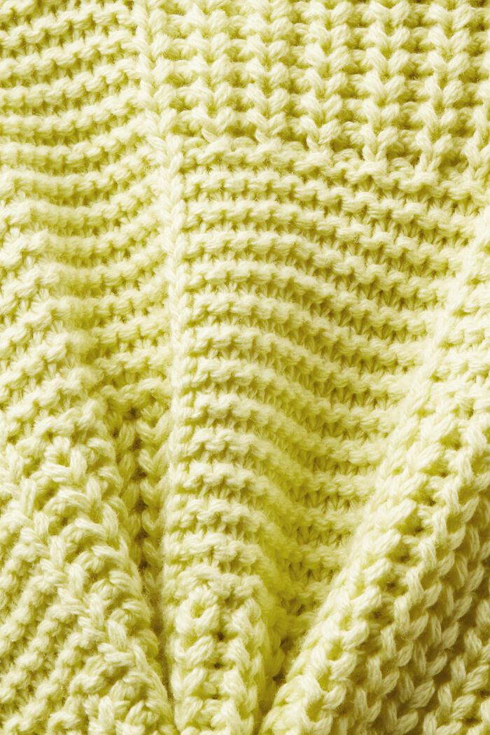 Pull châle en maille épaisse, LIME YELLOW, detail image number 6