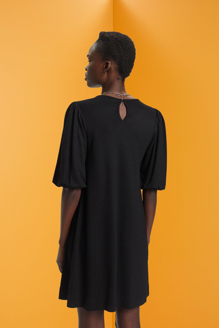 Mini-jurk met volumineuze mouwen, BLACK, detail image number 3