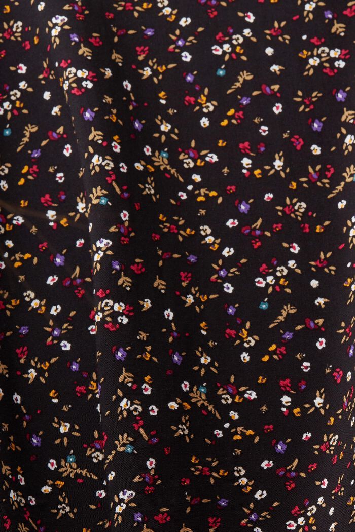 Gebloemde blouse met V-hals, LENZING™ ECOVERO™, BLACK, detail image number 5