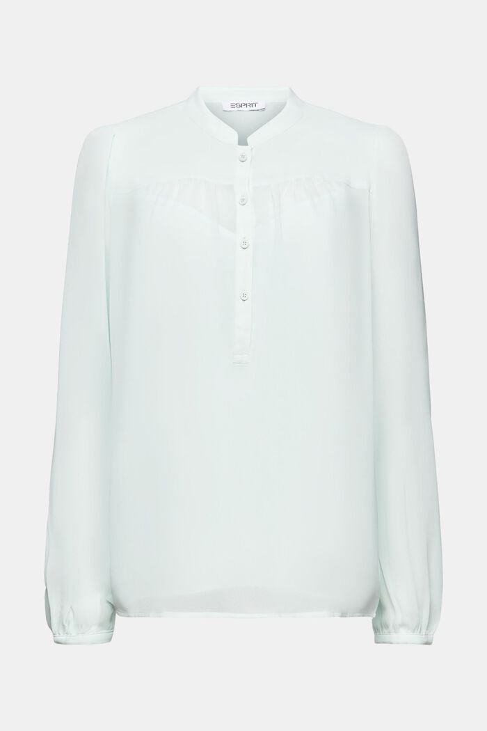 Chiffon blouse met lange mouwen, LIGHT AQUA GREEN, detail image number 6