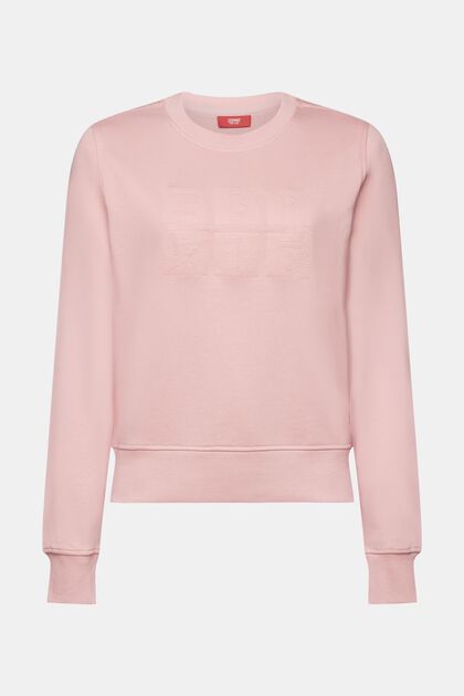 Sweatshirt met logoborduursel, organic cotton