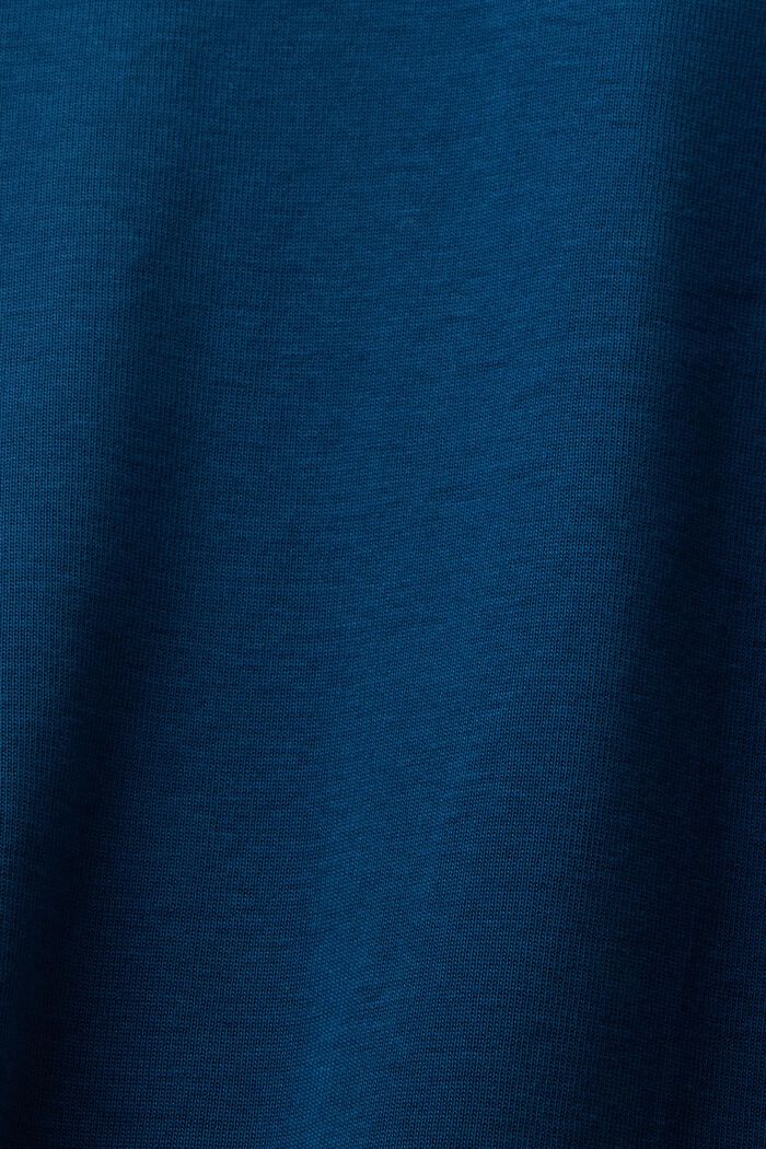 Trui van organic cotton met lange mouwen en logo, PETROL BLUE, detail image number 6