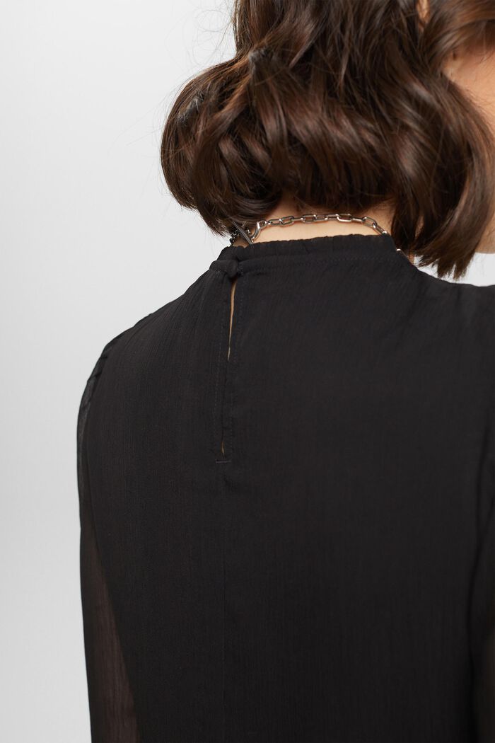 Mini-robe en mousseline, BLACK, detail image number 4