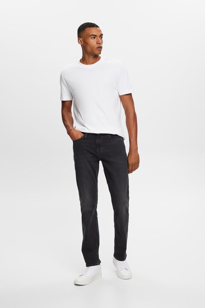Slim fit jeans met middelhoge taille, BLACK DARK WASHED, detail image number 5