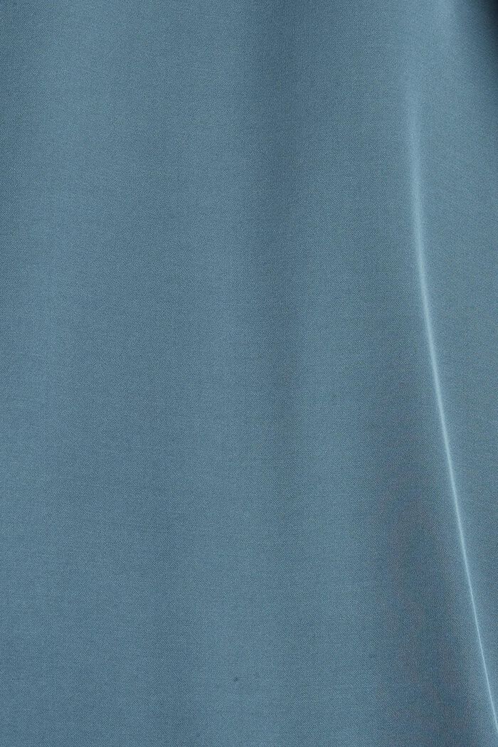 Top façon blouse satiné, LENZING™ ECOVERO™, PETROL BLUE, detail image number 4