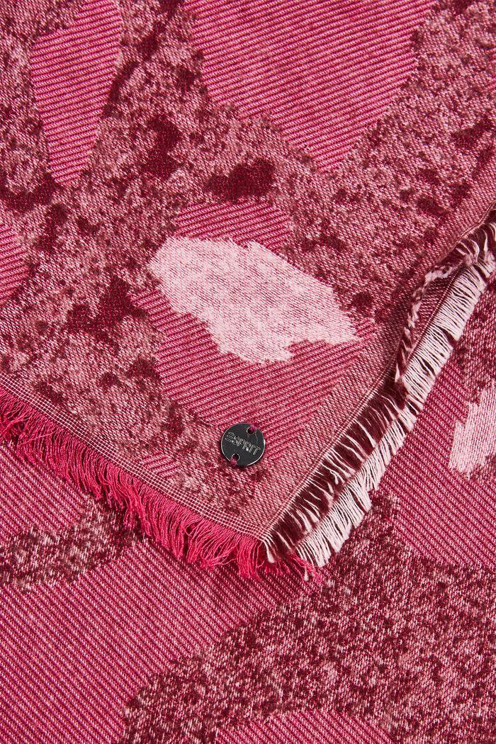 Sjaal met motief, LENZING™ ECOVERO™, PINK FUCHSIA, detail image number 1