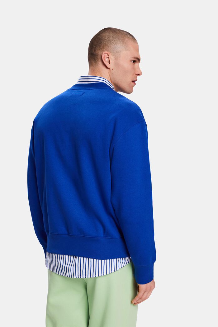 Sweat-shirt unisexe en maille polaire de coton orné d’un logo, BRIGHT BLUE, detail image number 4