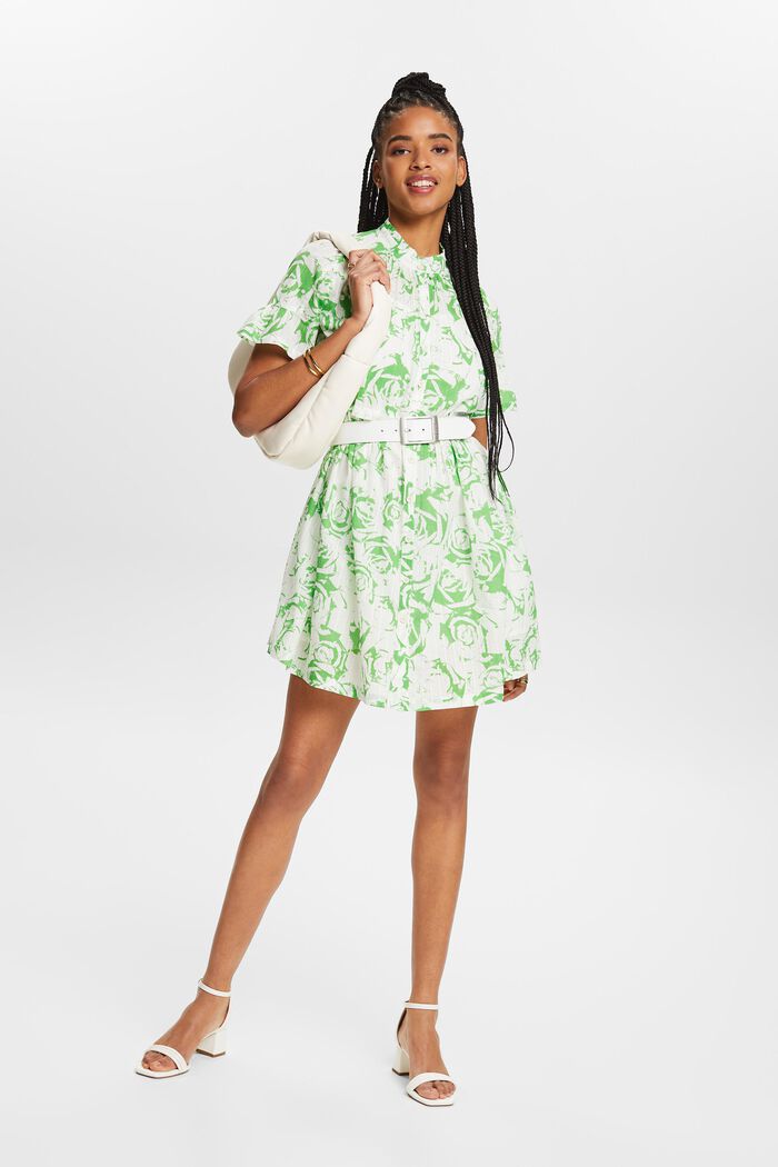 A-lijn mini-jurk met print, CITRUS GREEN, detail image number 1