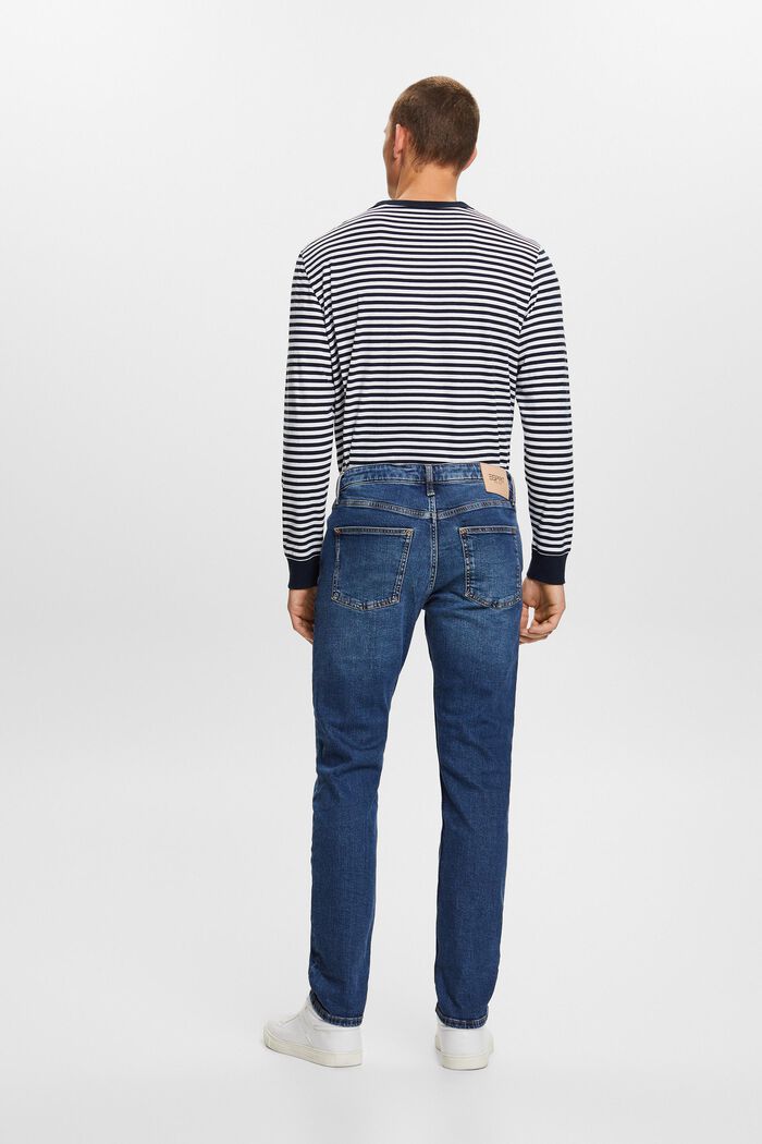 Jeans met middelhoge taille en rechte pijpen, BLUE MEDIUM WASHED, detail image number 3