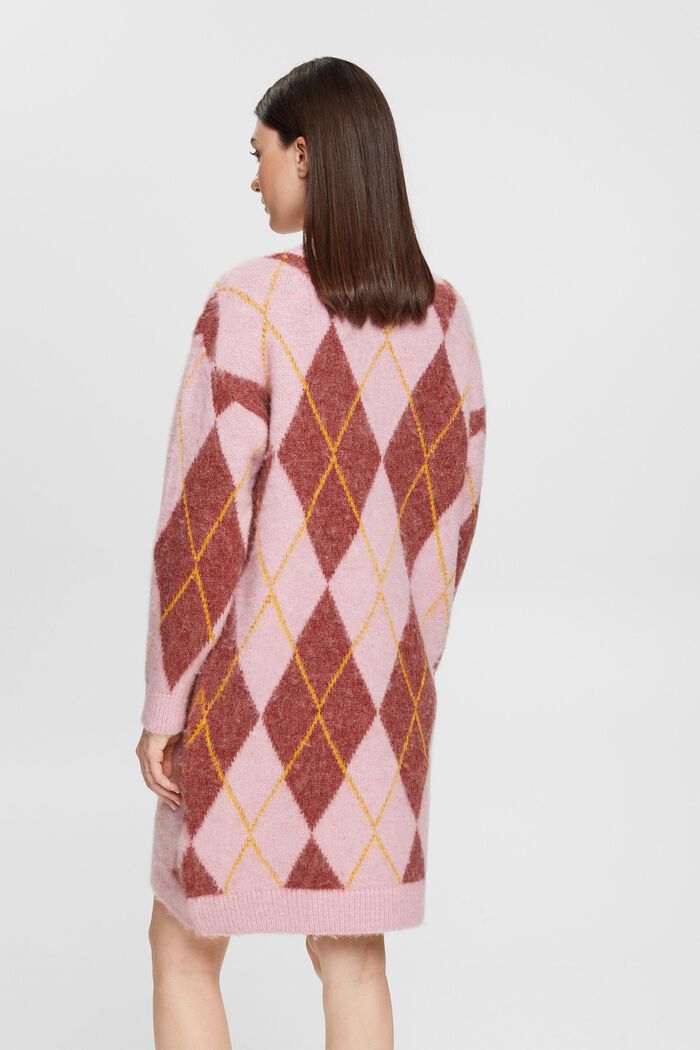 Robe-pull en laine mélangée à losanges, LIGHT PINK, detail image number 4