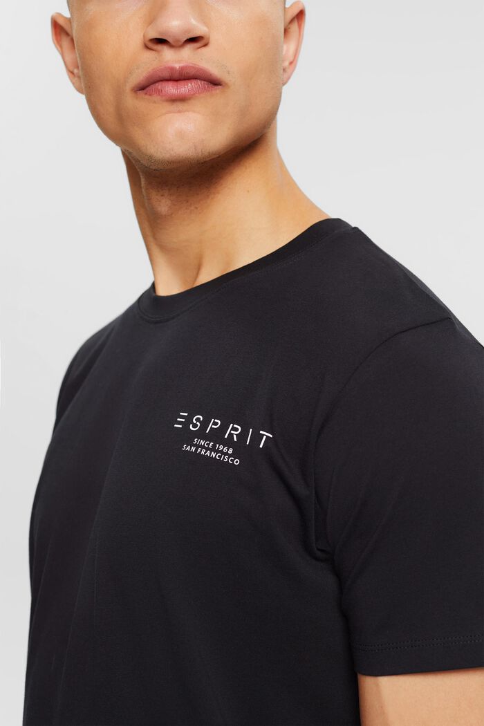 Jersey T-shirt met logoprint, BLACK, detail image number 0