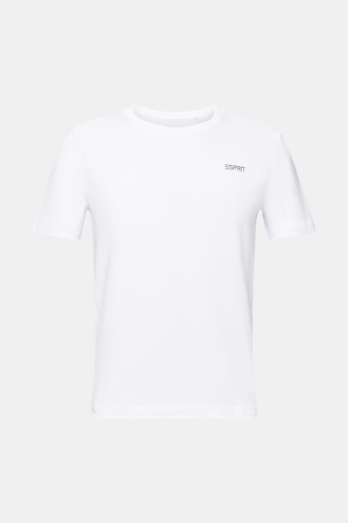 T-shirt van katoen-jersey met logo, WHITE, detail image number 6