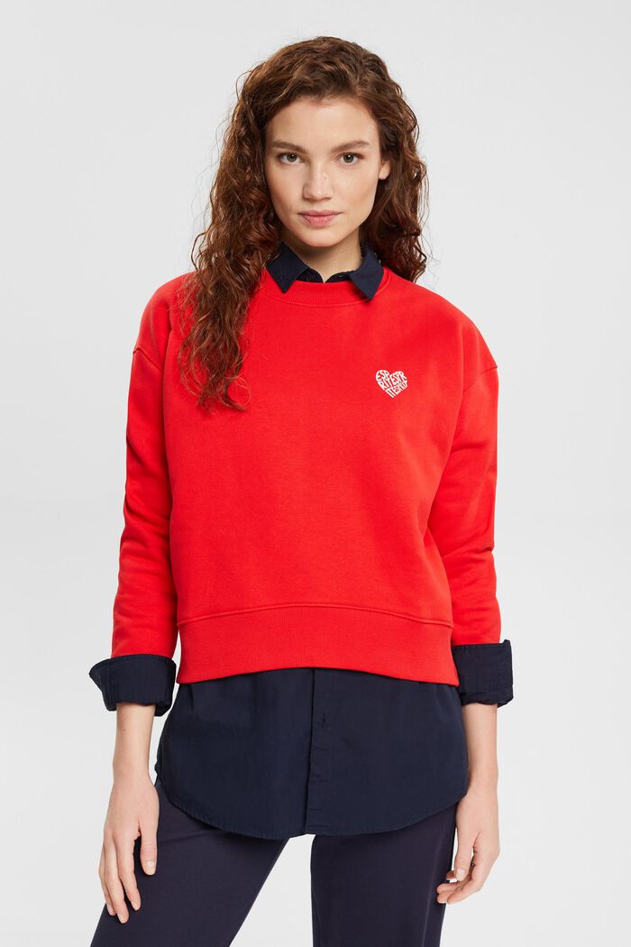 Sweatshirt met logo, RED, detail image number 0