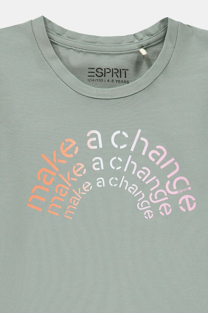 T-shirt met statementprint, KHAKI GREEN, detail image number 2