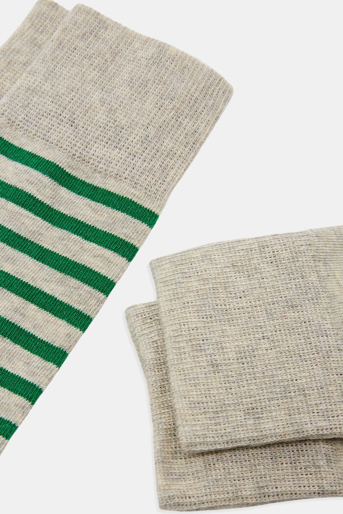 Set van 2 paar sokken, biologisch katoen, STORM GREY, detail image number 1
