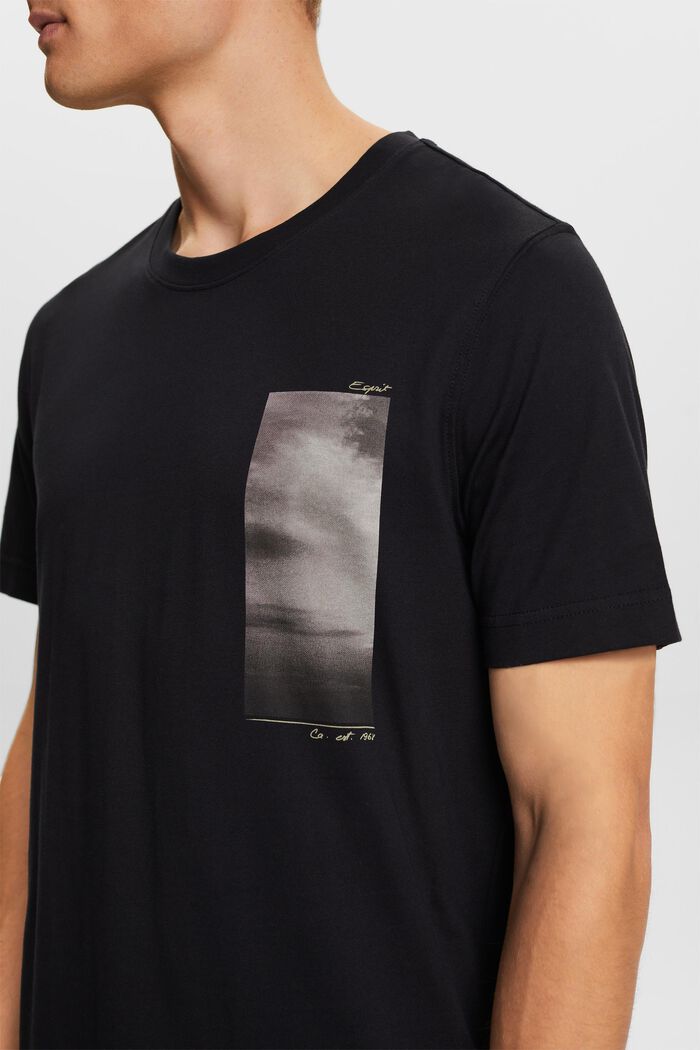 T-shirt à imprimé en coton biologique, BLACK, detail image number 1