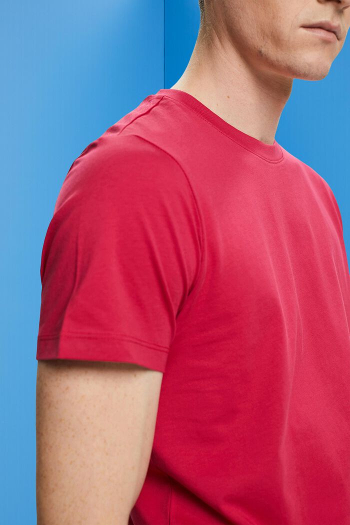 T-shirt van jersey met ronde hals, DARK PINK, detail image number 1
