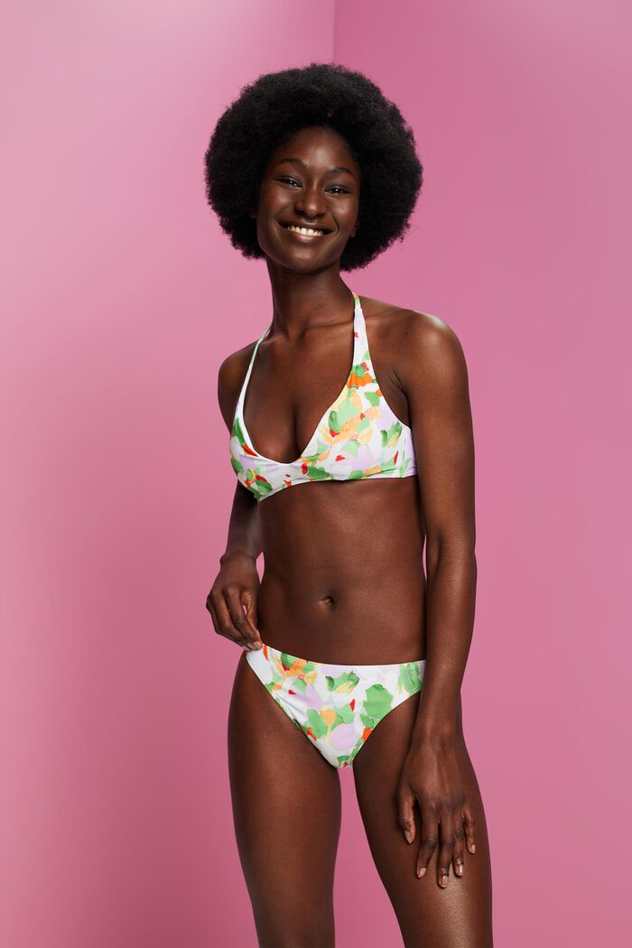 En matière recyclée : le bas de bikini à motif, GREEN, detail image number 0