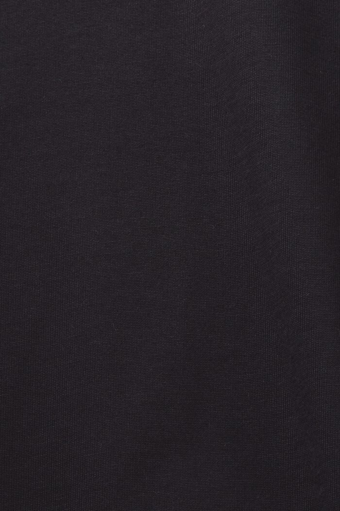 T-shirt en jersey à encolure en V, 100 % coton, BLACK, detail image number 5