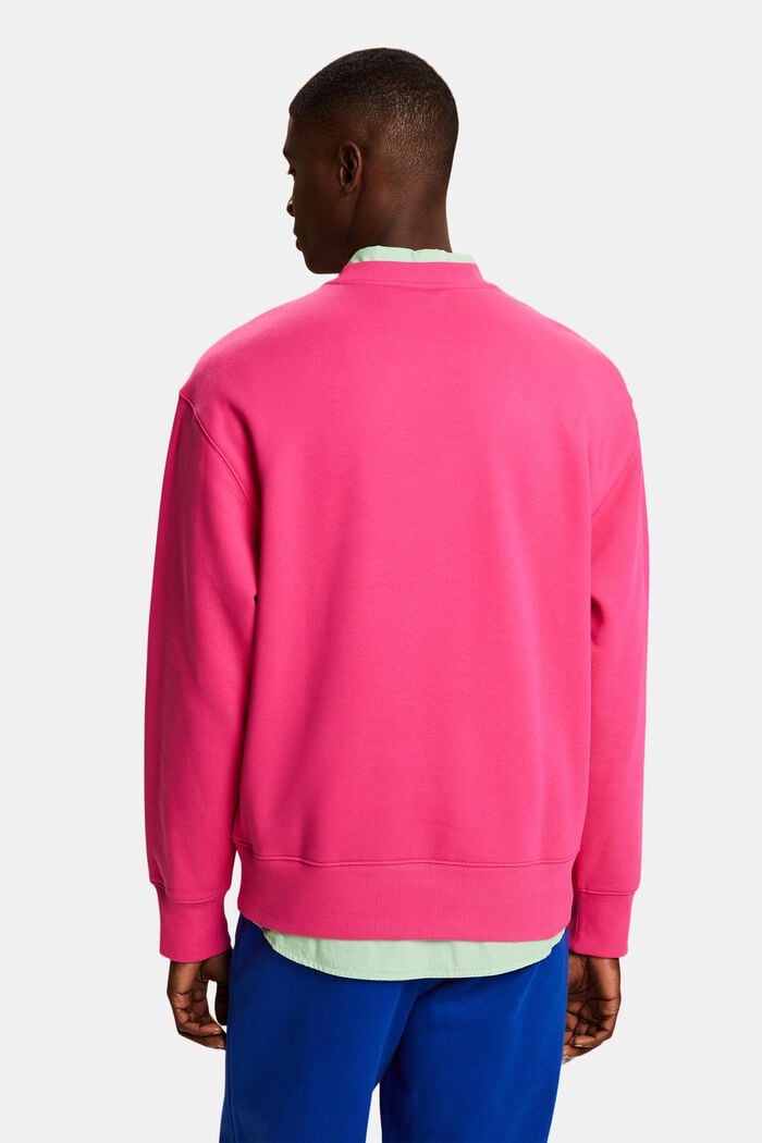 Uniseks fleece sweatshirt met logo, PINK FUCHSIA, detail image number 2