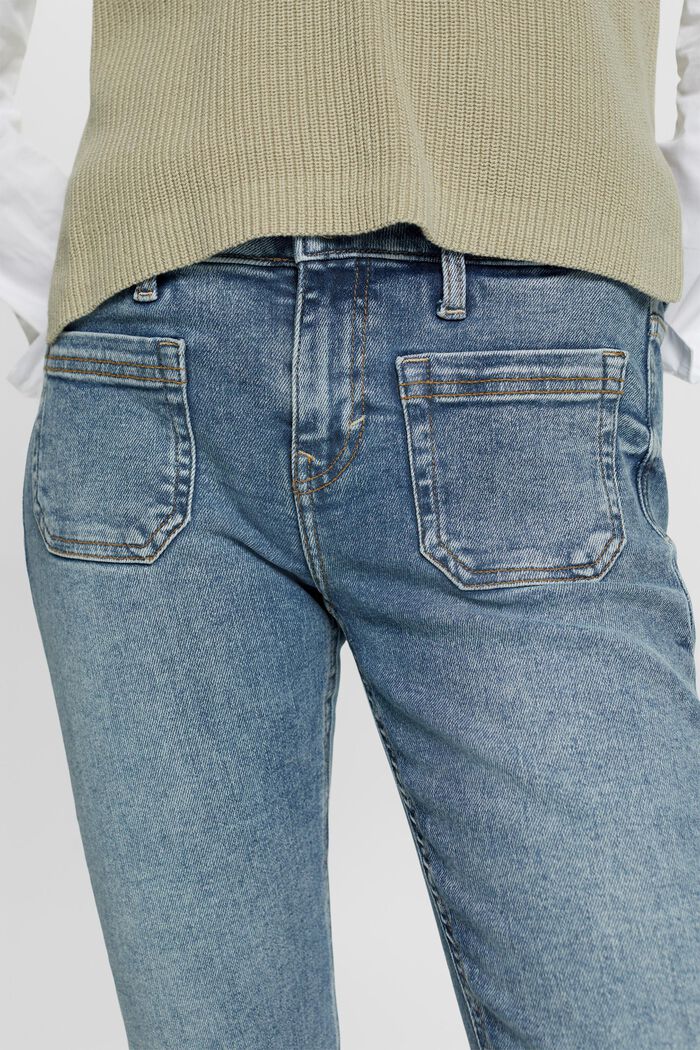 En matière recyclée : le jean de coupe Slim Fit taille mi-haute, BLUE LIGHT WASHED, detail image number 2