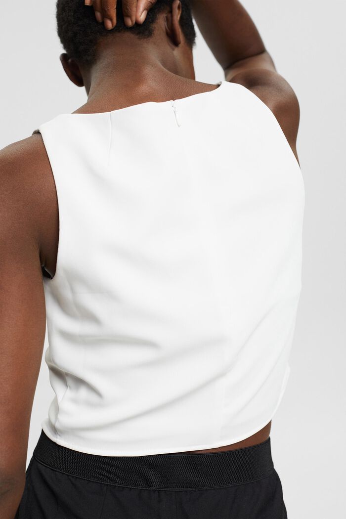 Gerecycled: cropped top, OFF WHITE, detail image number 0