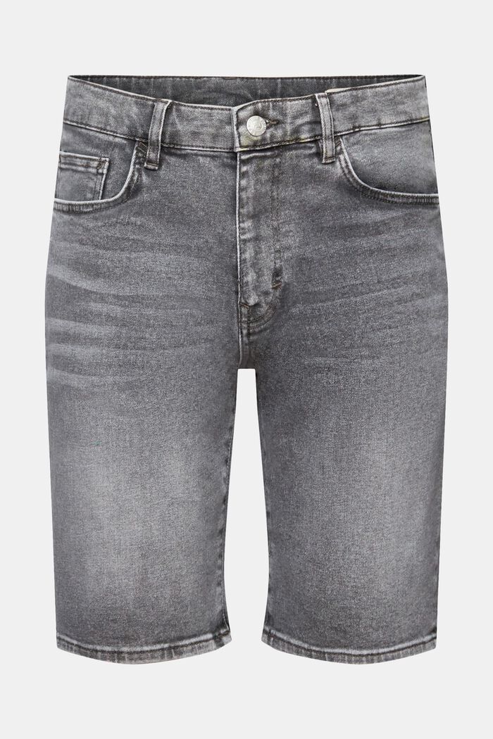 Short en jean décontracté de coupe Slim Fit, GREY MEDIUM WASHED, detail image number 7
