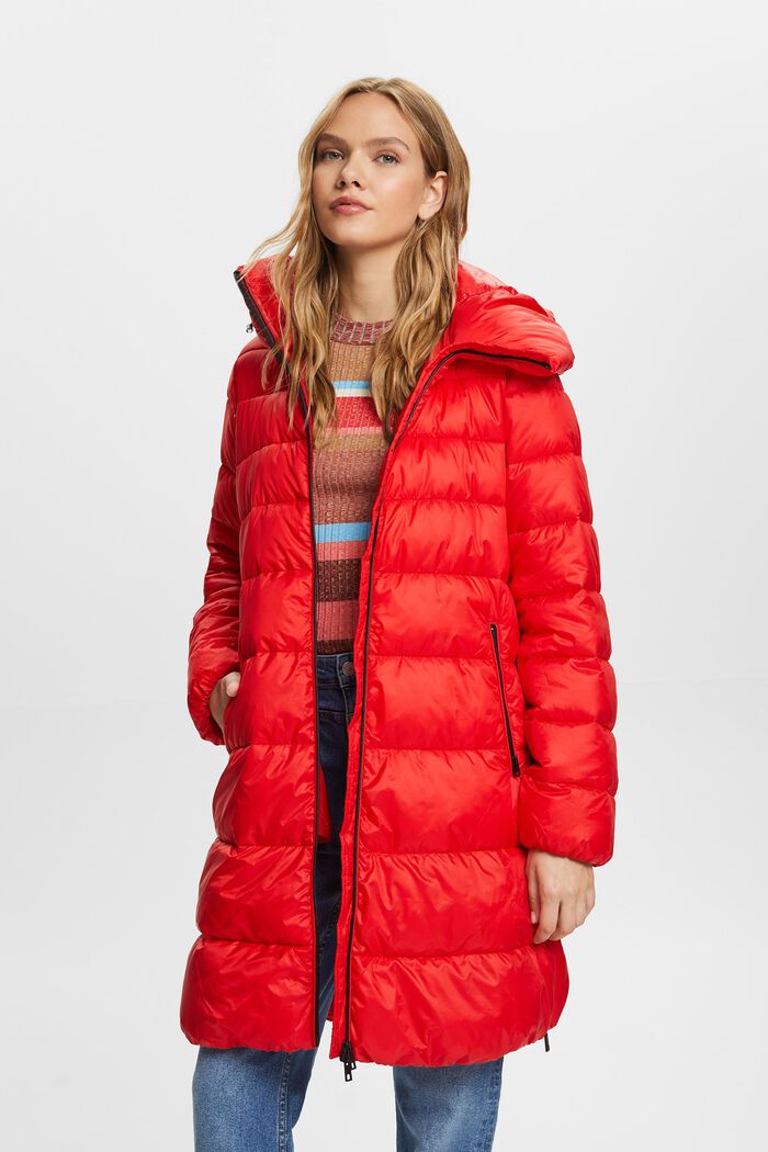 Recyclé : le manteau matelassé à capuche, RED, detail image number 0