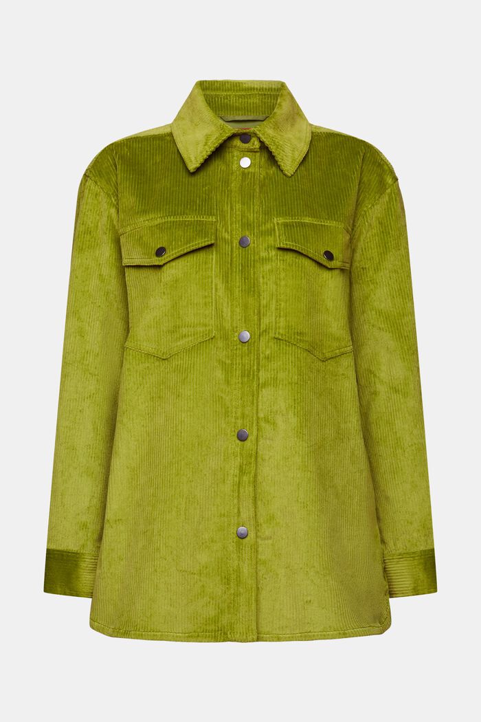 Corduroy overhemd met buttondownkraag, LEAF GREEN, detail image number 6