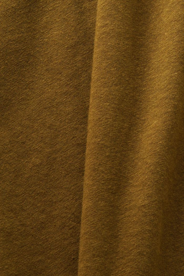 Polo en coton et lin, OLIVE, detail image number 4