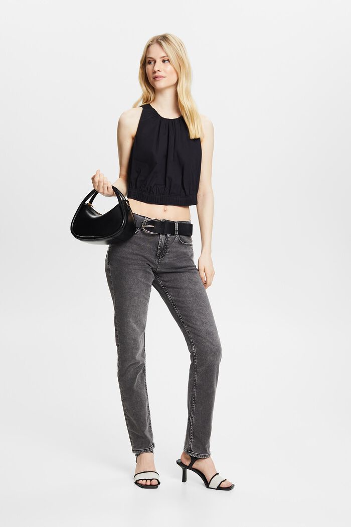 Slim fit-jeans met stretch, BLACK MEDIUM WASHED, detail image number 1