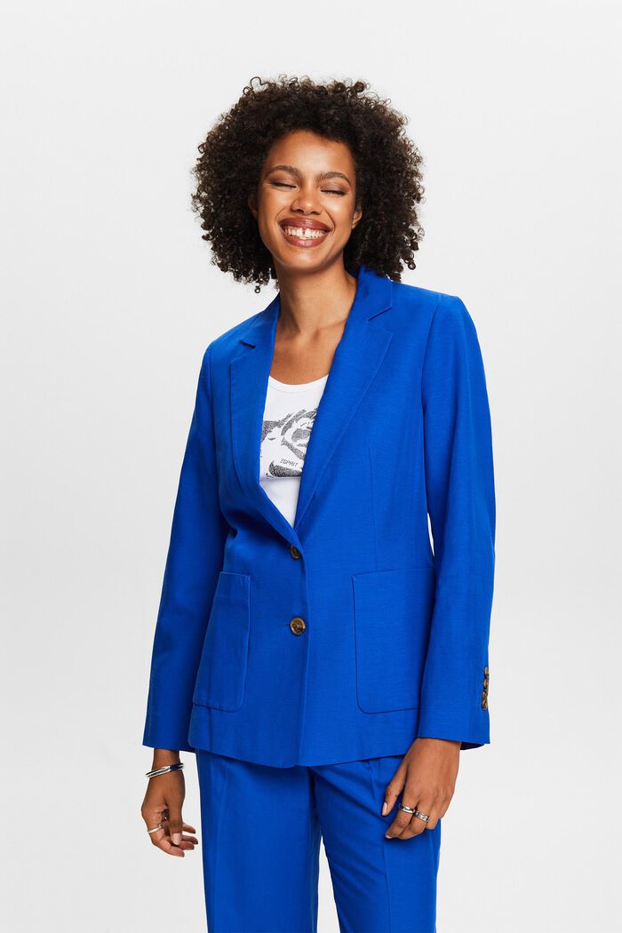 Single-breasted blazer voor mix & match, BRIGHT BLUE, detail image number 0