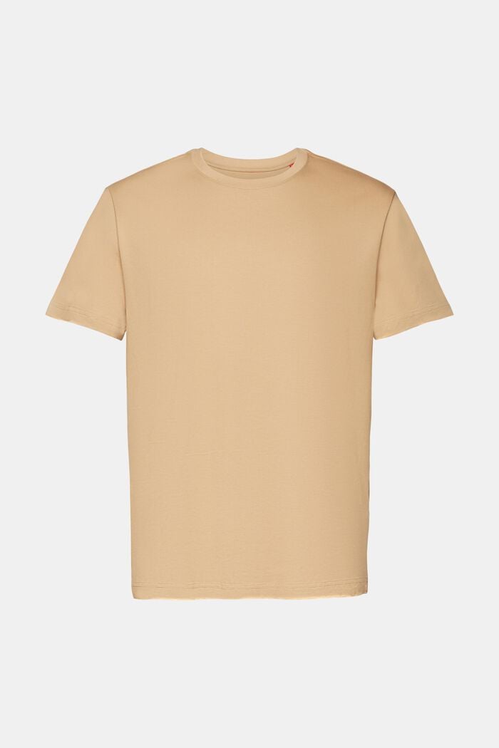 T-shirt à col rond en jersey de coton Pima, BEIGE, detail image number 6